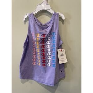 Champion Lot Of 2 Girls Youth Tank Tops Size 6 Purple/ White Multicolor New
